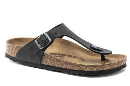 BIRKENSTOCK GIZEH BLACK OILED LEATHER 42